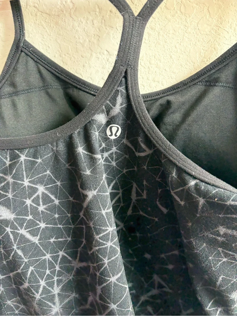 Lululemon Power Y Tank Luon Star Crushed Coal Black Size 6